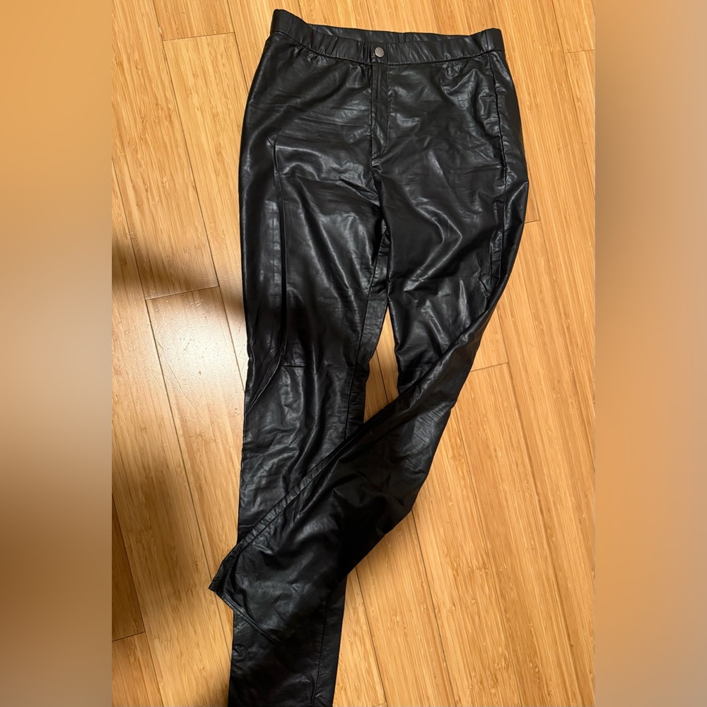 Isabel Marant Etoile Faux Leather Black Leggings w snap closure